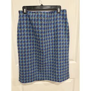 TALBOTS Women's Textured Heavyweight Flannel Poly Wool Pencil Skirt Lined Sz 10